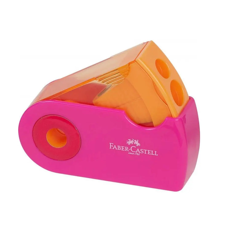 Faber-Castell Sacapuntas Mini Funda - Rosa y Naranja