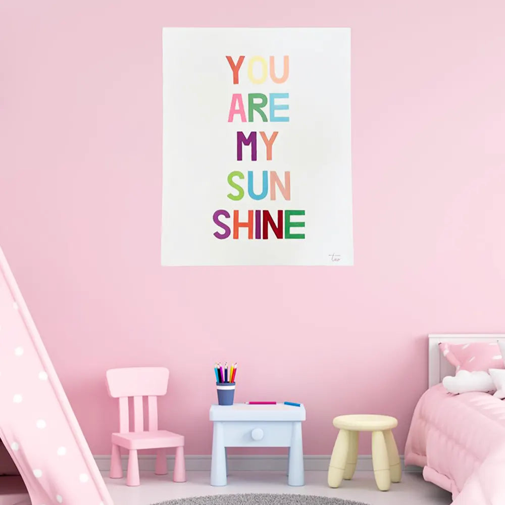 Ensemble de 3 Toiles en Acrylique Décoratives - Soleil & You Are My Sun Shine & Fleurs