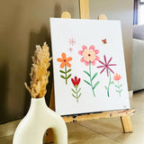 Ensemble de 3 Toiles en Acrylique Décoratives - Soleil & You Are My Sun Shine & Fleurs