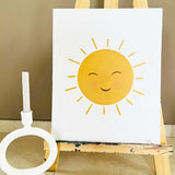 Ensemble de 3 Toiles en Acrylique Décoratives - Soleil & You Are My Sun Shine & Fleurs