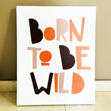 Ensemble de 3 Toiles en Acrylique Décoratives - Lion & Born To Be Wild & Giraffe