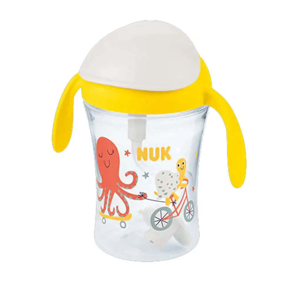 Nuk Cup Gobelet avec Paille Jaune - 230ml