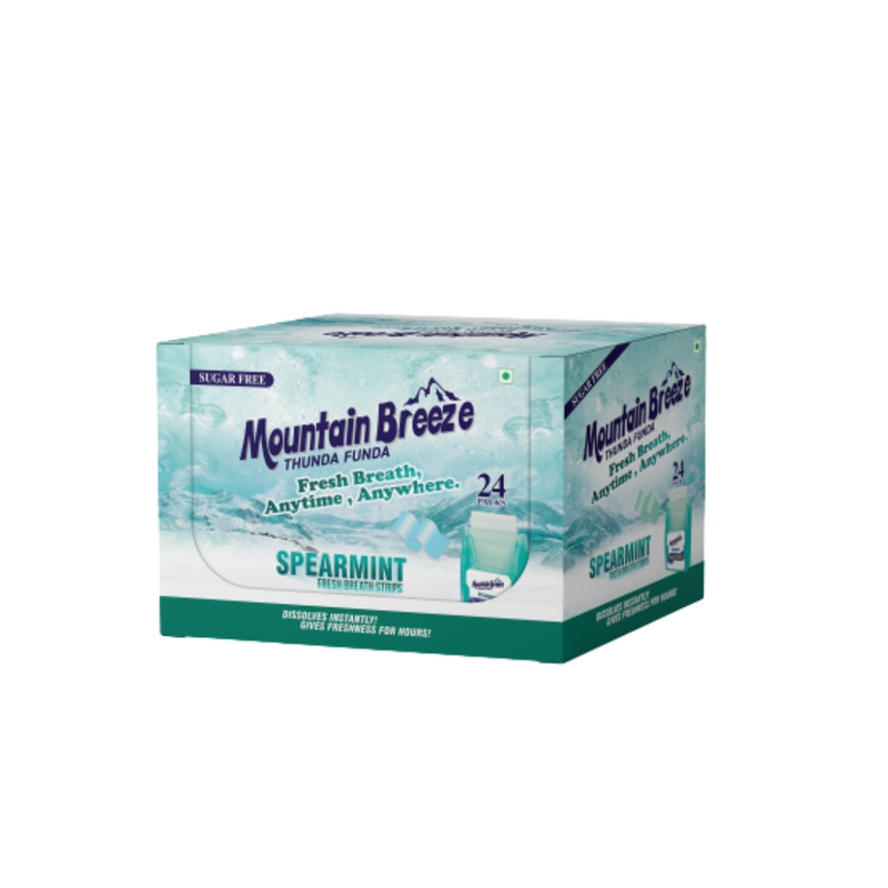 Mountain Breeze شرائط النعناع Spearmint – 24 شريطة