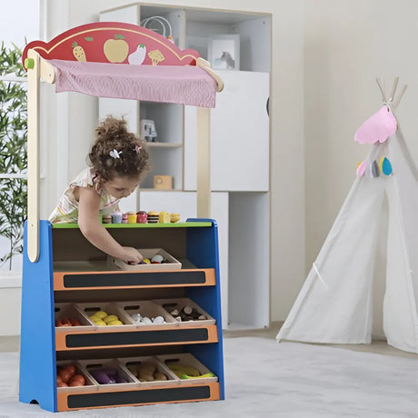 Viga Toys Théâtre & Épicerie en Bois 3A+