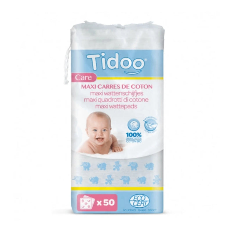 مربعات قطن Tidoo Maxi Baby – 50 قطعة