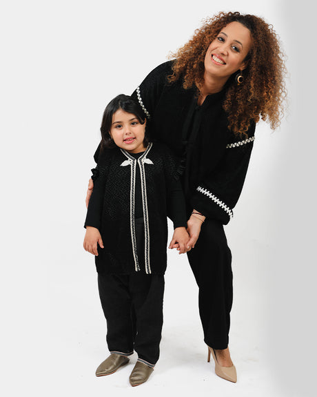 Veste Maman Traditionnelle Over Size - Noir