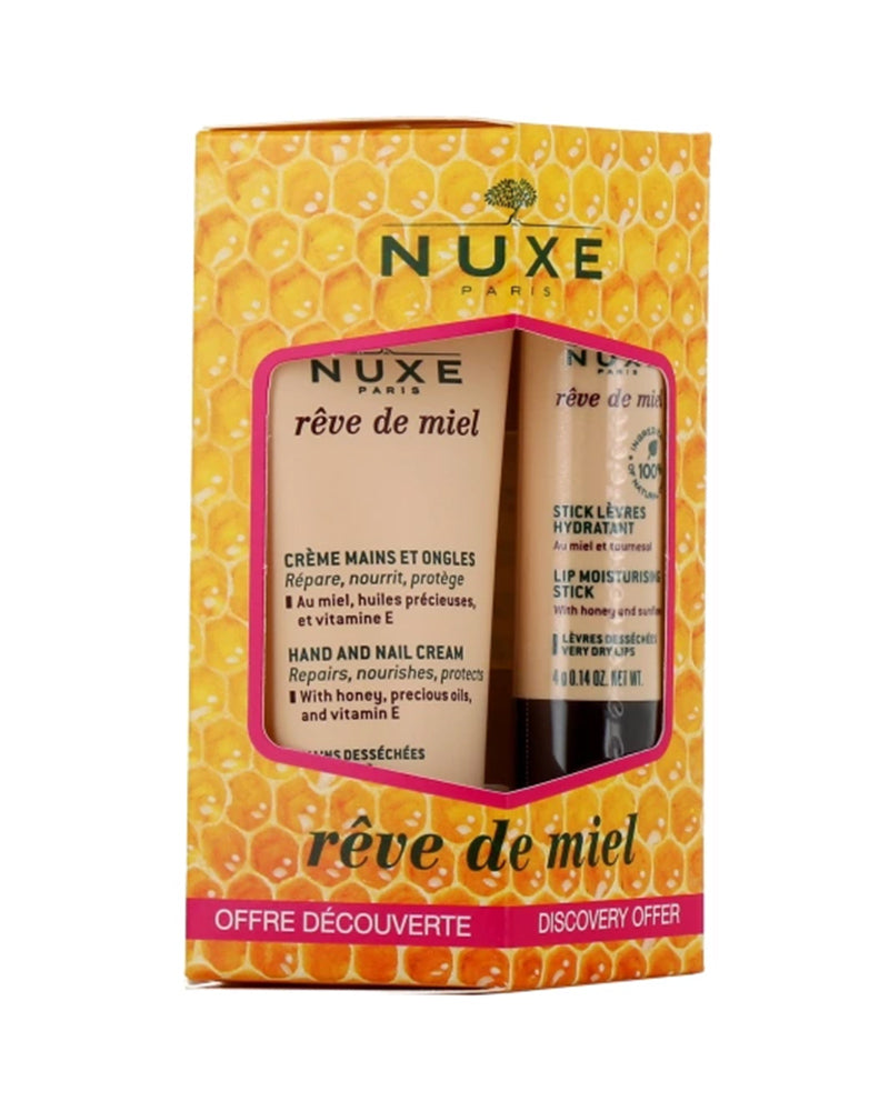 Nuxe Rêve de Miel Hand and Nail Cream & Moisturizing Lip Stick - 30ml