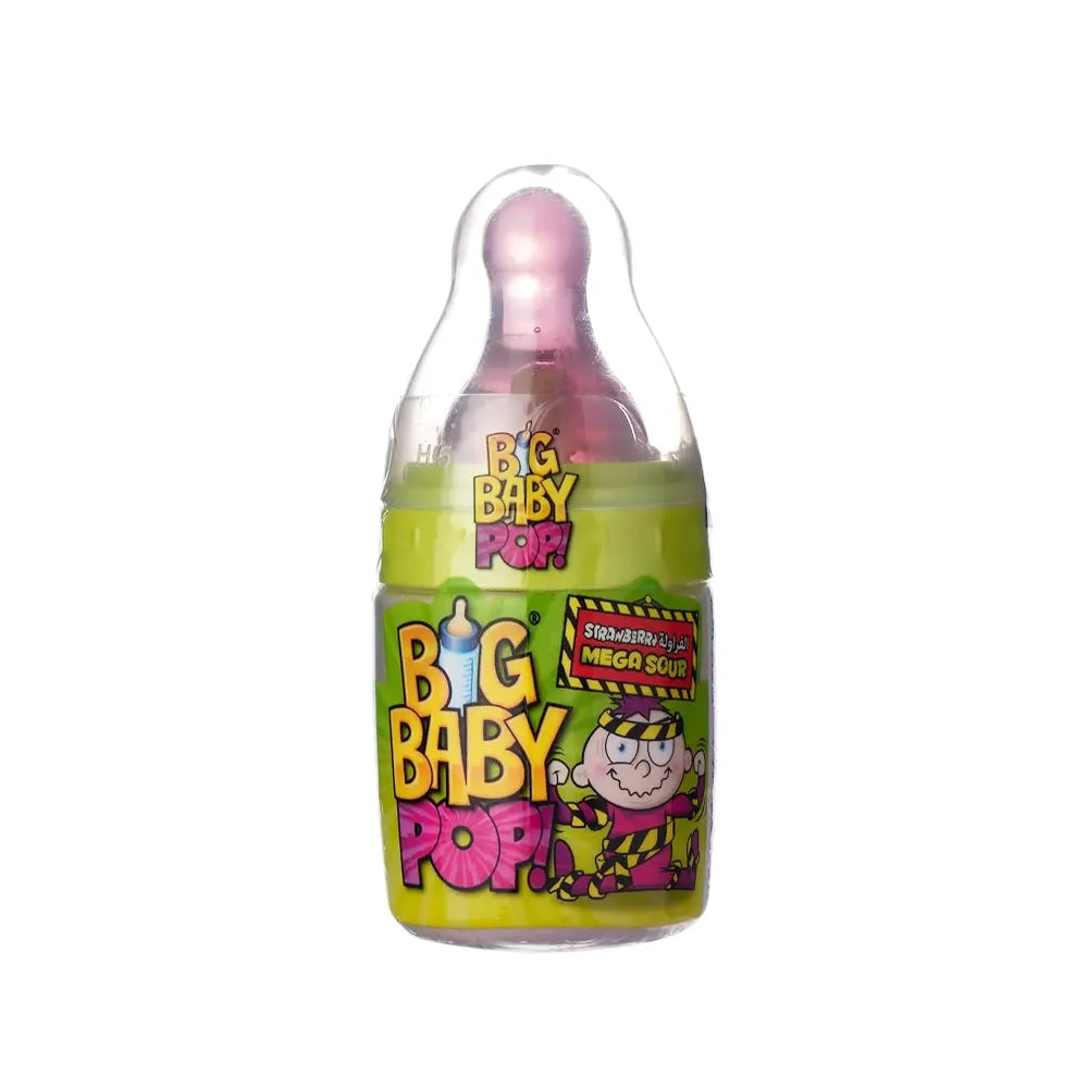 Bazooka Candy Brands Big Baby Pop 32g Méga Aigre - Fraise