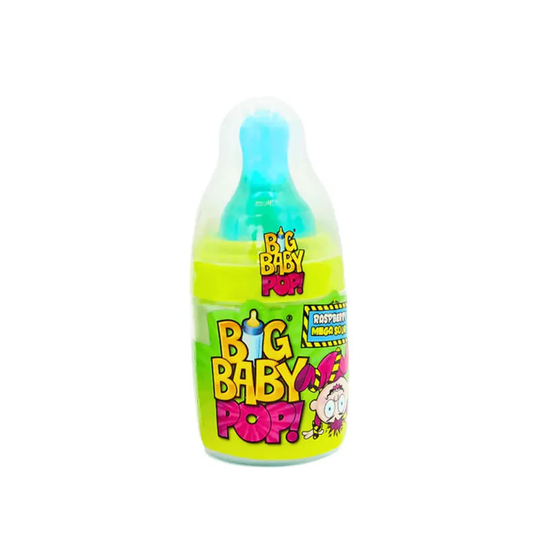 Bazooka Candy Brands Big Baby Pop 32g Mega Sour - Frambuesa