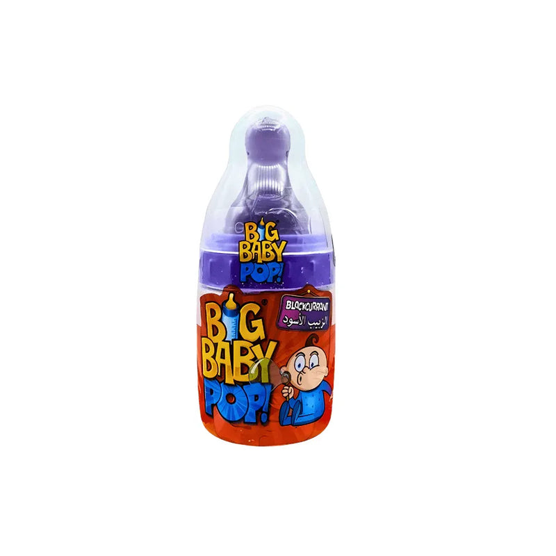 Bazooka Candy Brands Big Baby Pop 32g - Sabor a Grosella Negra
