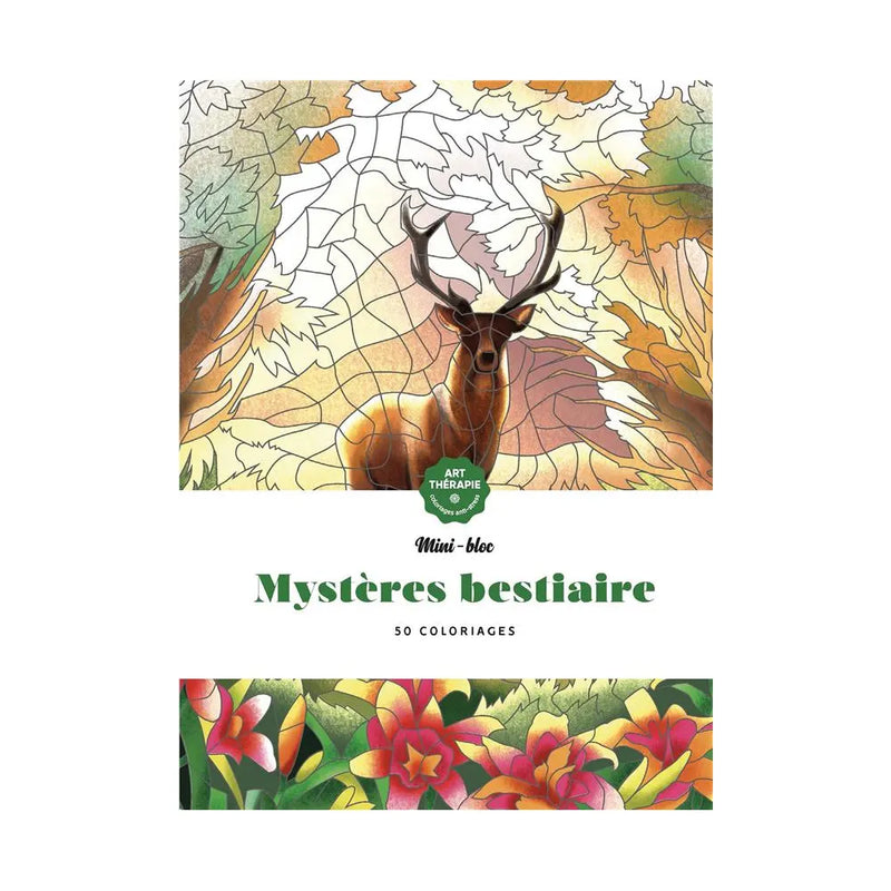 Hachette Mini Art Therapy Block – Mysteries Bestiary – 50 Coloring Pages