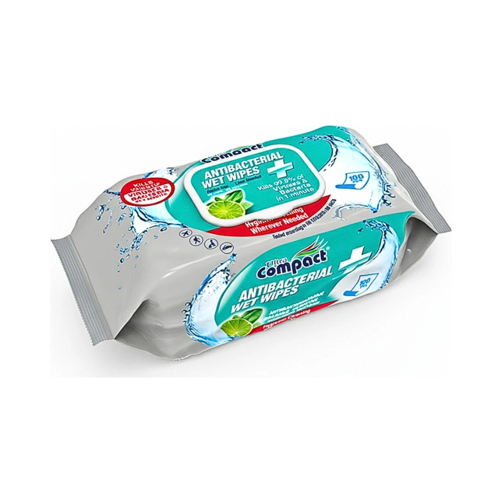 Ultra Compact lingettes antibactériennes – paquet de 100 lingettes