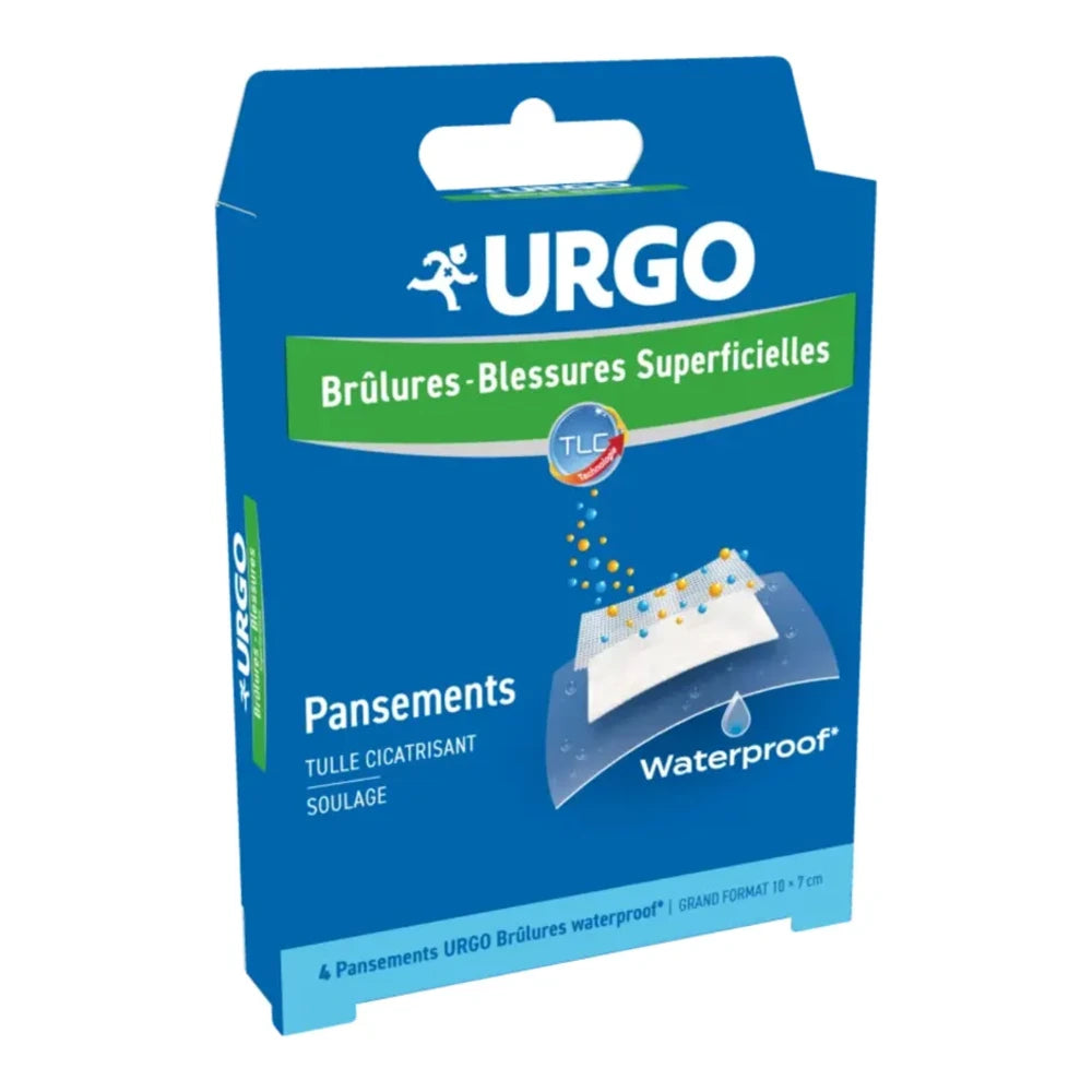 Urgo Brûlures – boîte de 4 pansements 10 x 7 cm