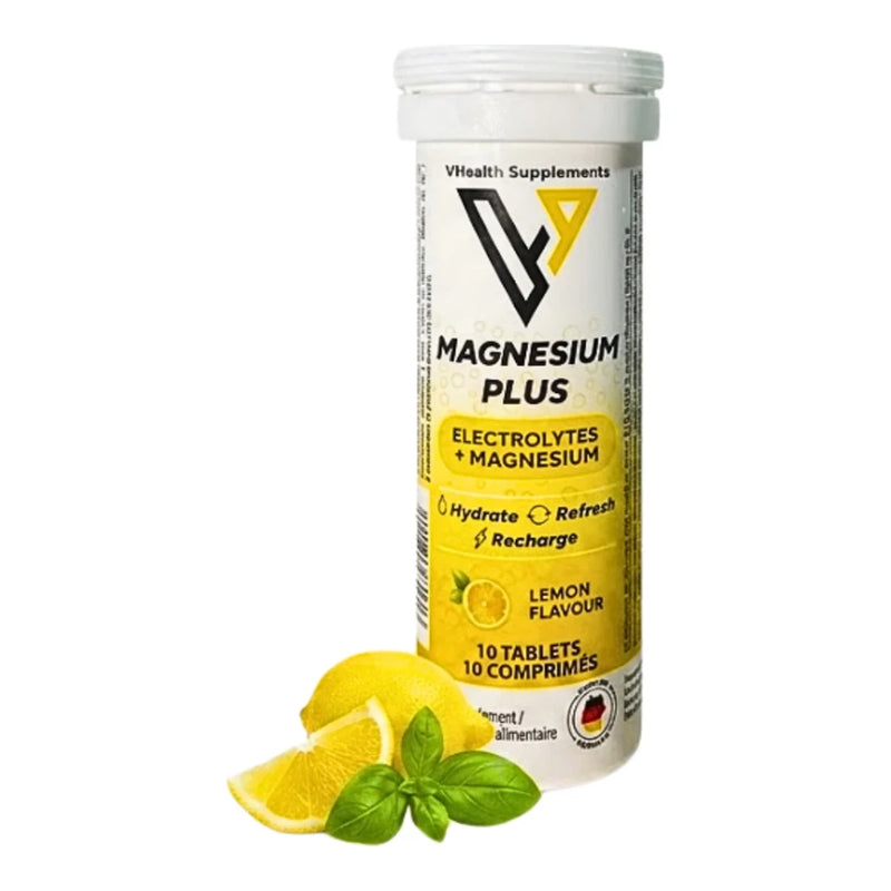 Vhealth Magnesio Plus Electrolitos Limón 10 Comprimidos