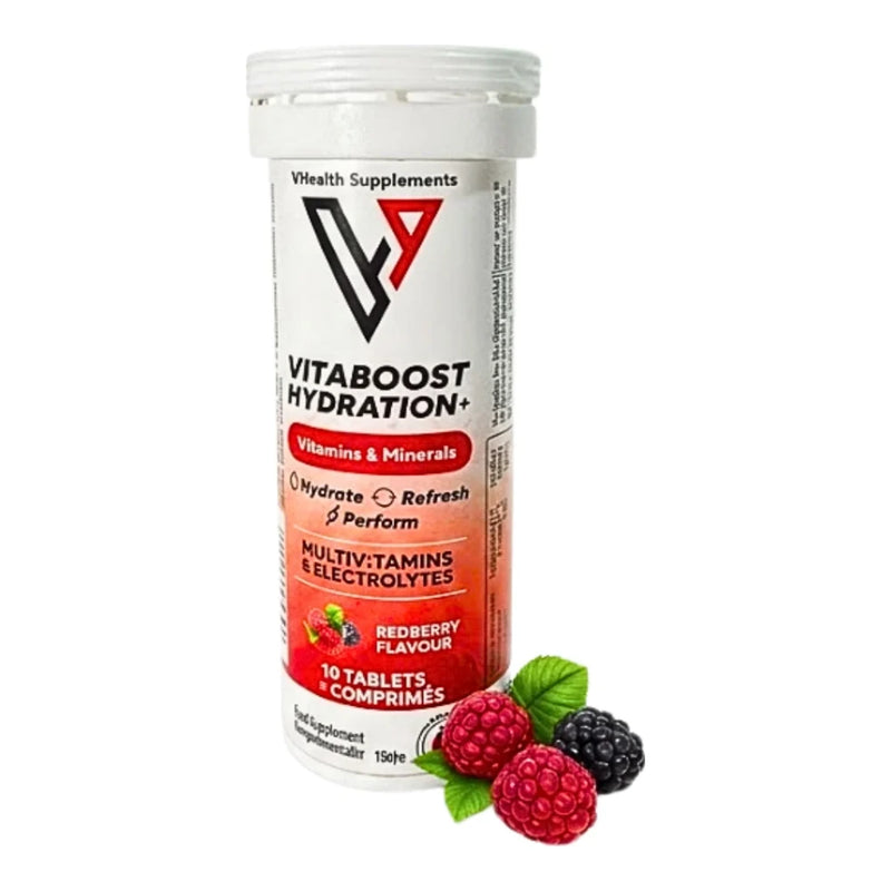 Vhealth Vitaboost Hydration+ Multivitaminas Redberry Sabor Frutos Rojos 10 Comprimidos