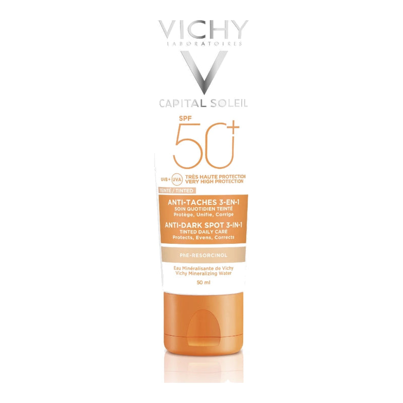 Vichy Capital Soleil Soin Anti-Taches Teinté 3en1 SPF50+ Tous Types de Peaux | 50ml