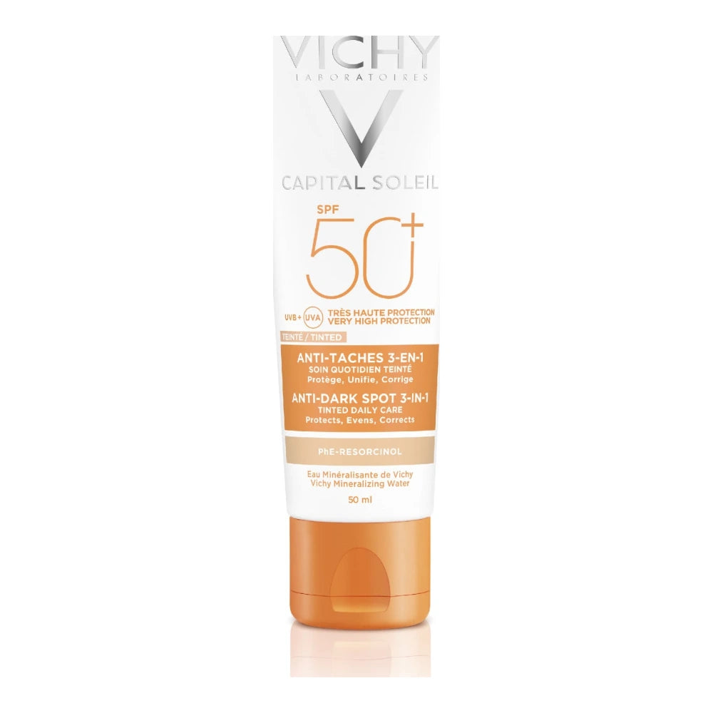 Vichy Capital Soleil Soin Anti-Taches Teinté 3en1 SPF50+ – tube 50 ml