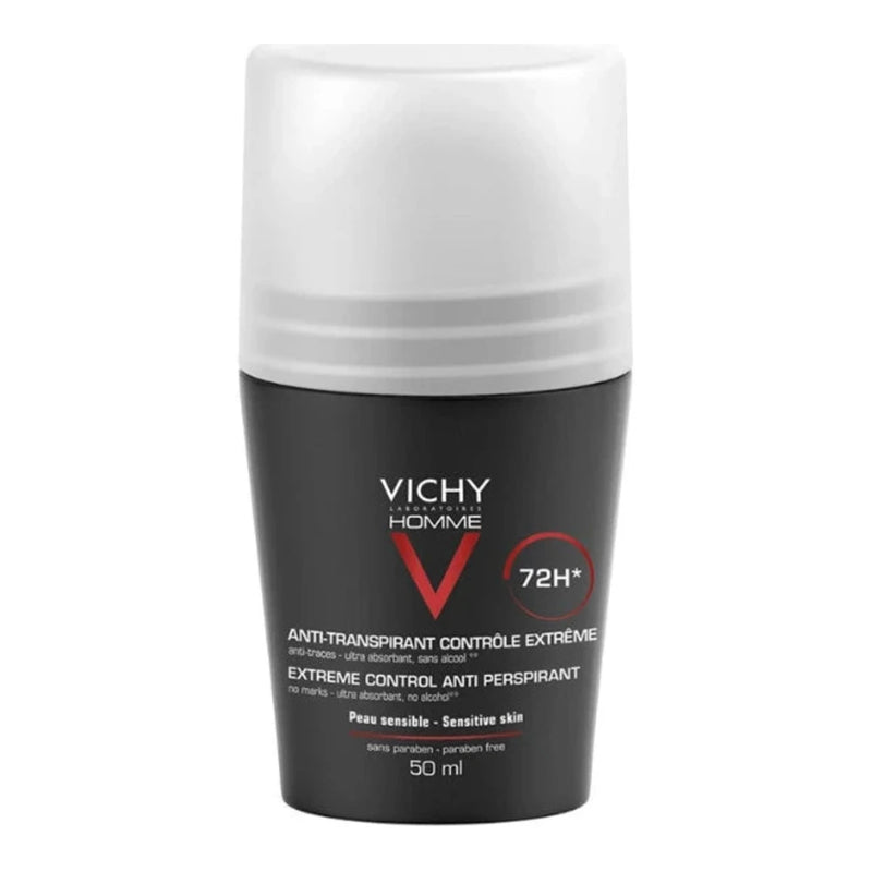 Vichy Homme Déodorant Bille Anti-Transpirant 72H Peau Sensible – 50 ml