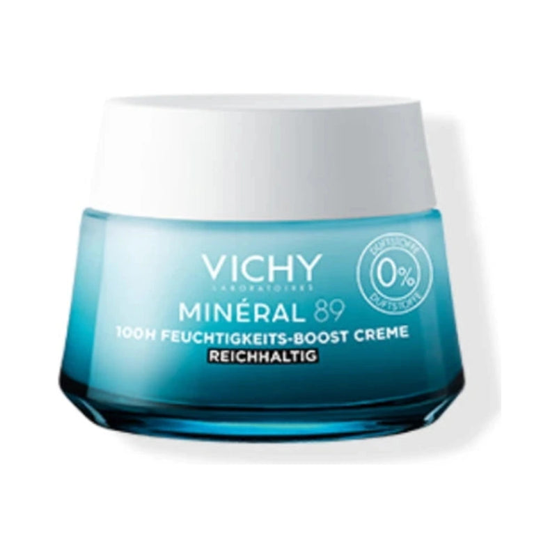 كريم Vichy Minéral 89 الغني المعزز للترطيب 100 ساعة بدون عطر – 50 مل