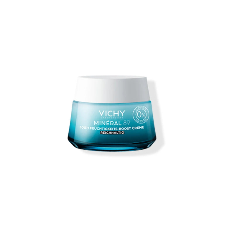 Vichy Minéral 89 Crème Riche Boost d’Hydratation 100H Sans Parfum – 50 ml