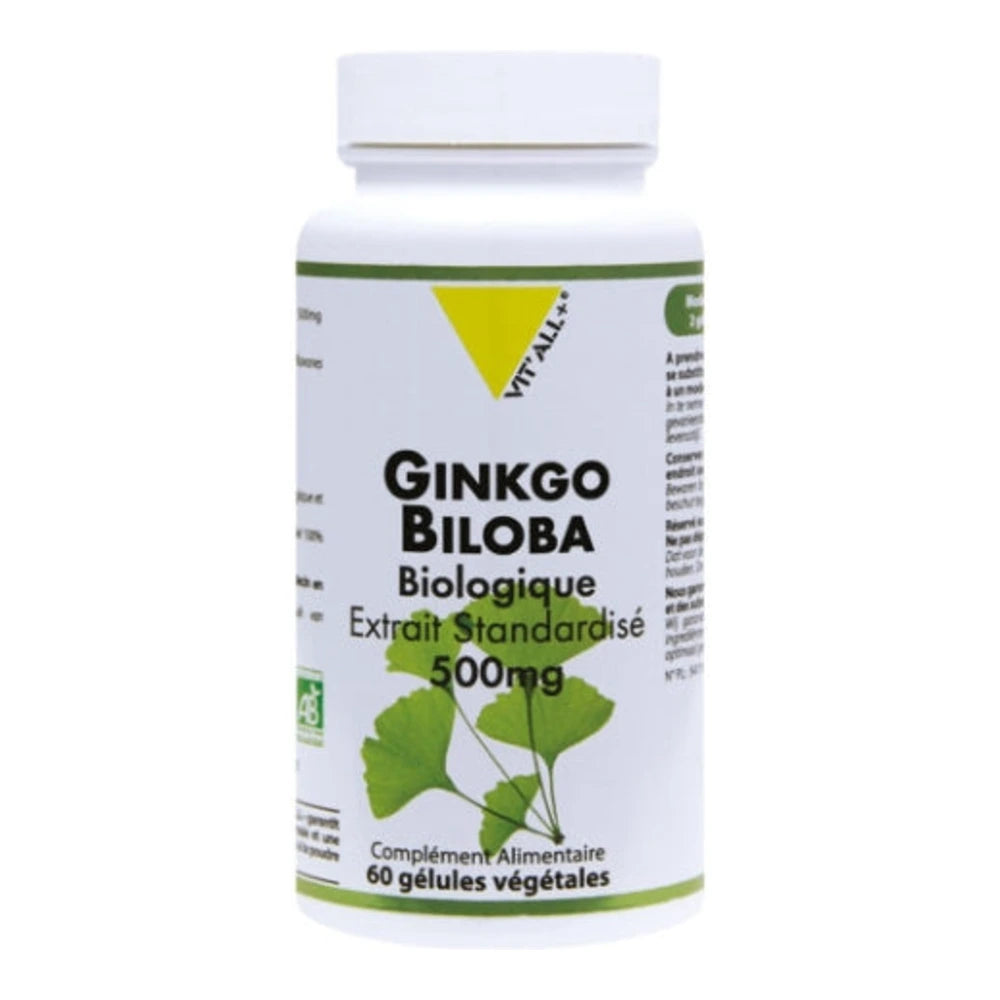 Vit'all+ Ginkgo Biloba 500 mg – boîte de 60 gélules