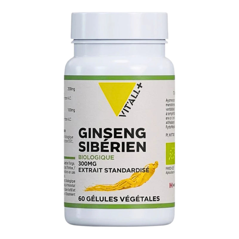 Vit'All+ Organic Siberian Ginseng 300 mg 60 Capsules