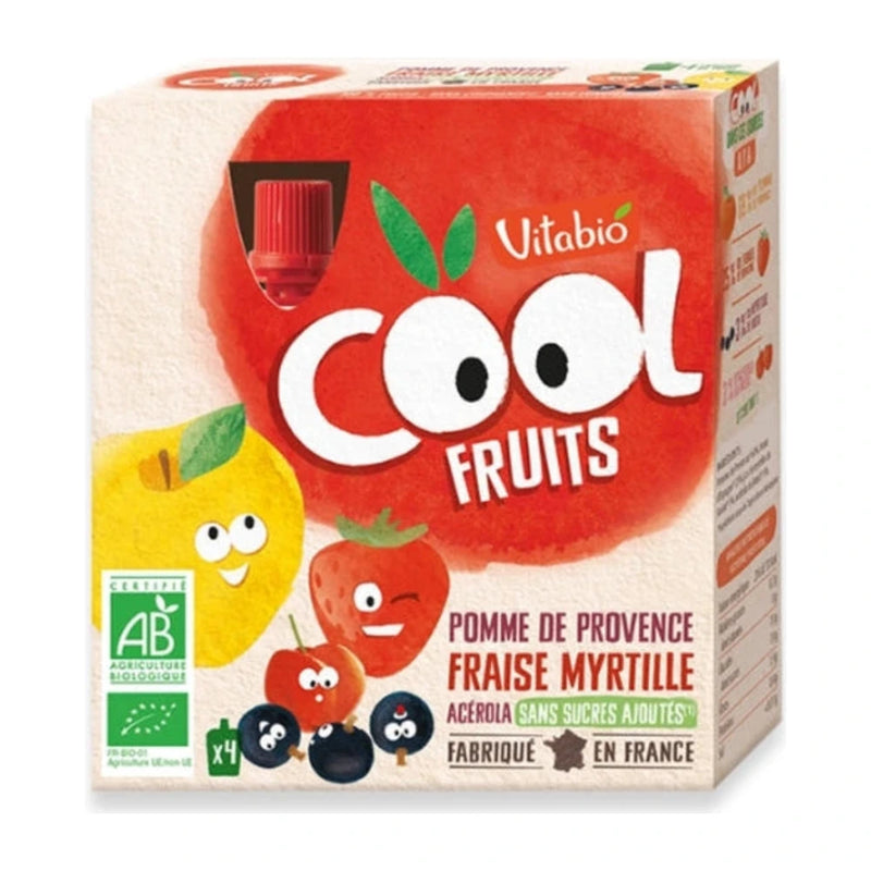Vitabio Cool Fruits تفاح فراولة توت أزرق 4 × 90 غ