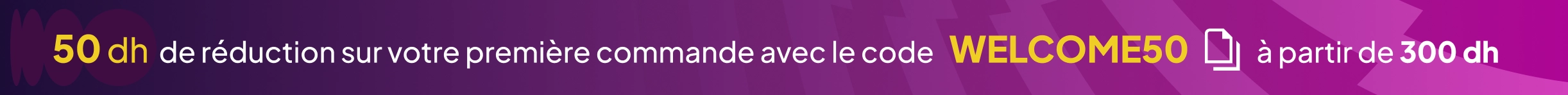 Cliquer pour copier le code Welcome50