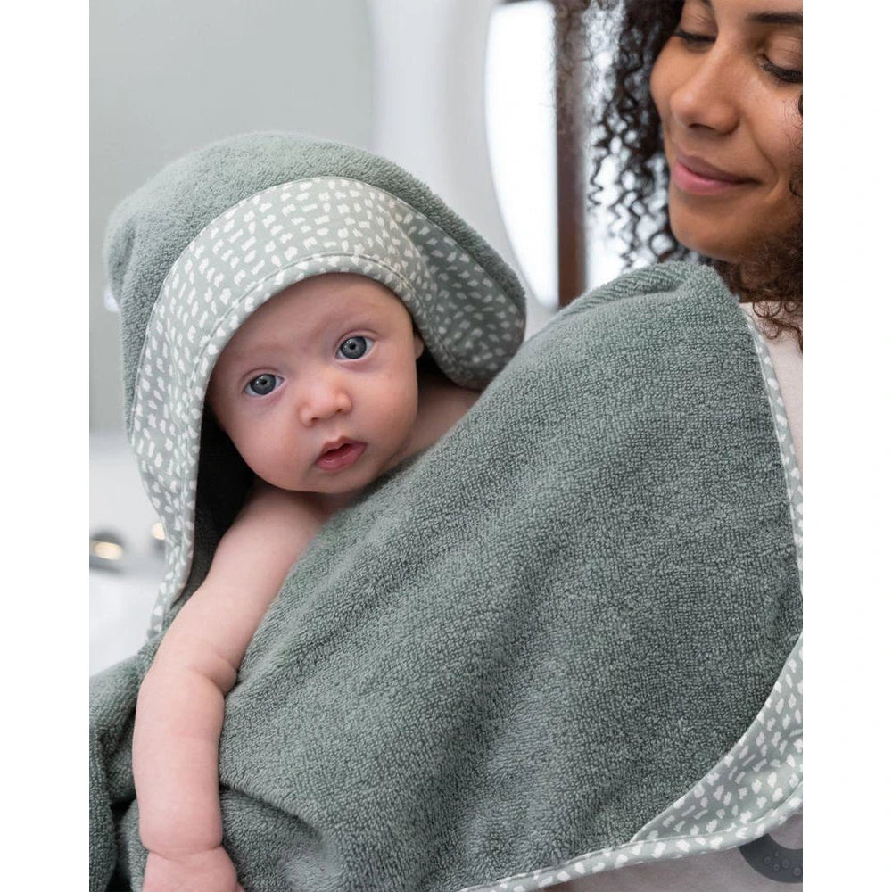 Cape De Bain XL Avec Anneau De Dentition Dry'n Play Doomoo - Vert