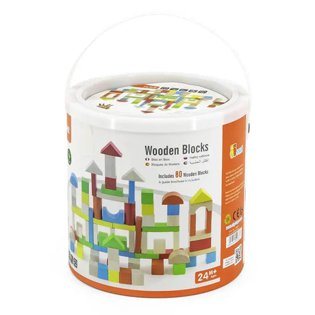 Viga Toys Blocs de Construction de 2.5 cm d'Epaisseur  2A+ - 80 Pièces