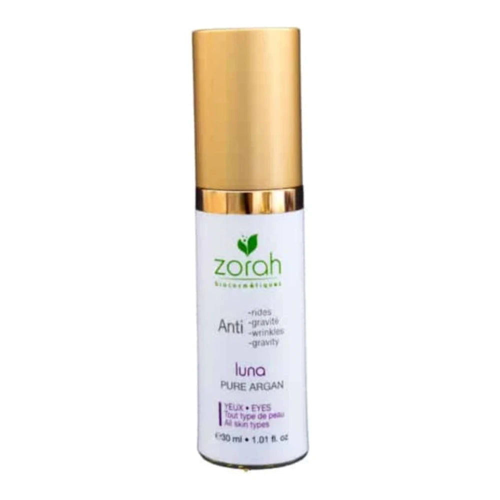 Zorah Luna sérum contour des yeux de nuit à l'argan 30 ml, flacon