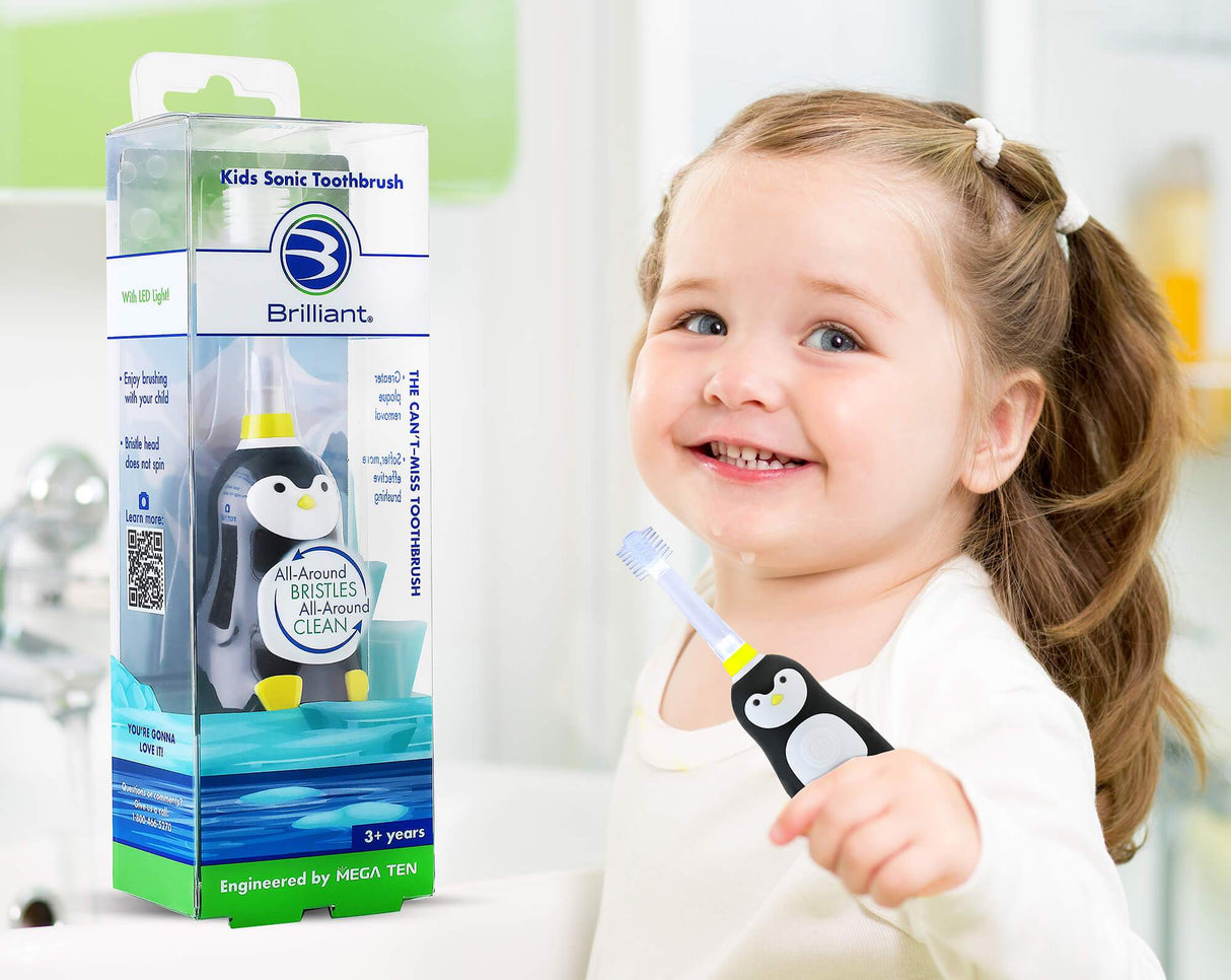 Brilliant Kids Sonic Toothbrush 3 years + Penguin