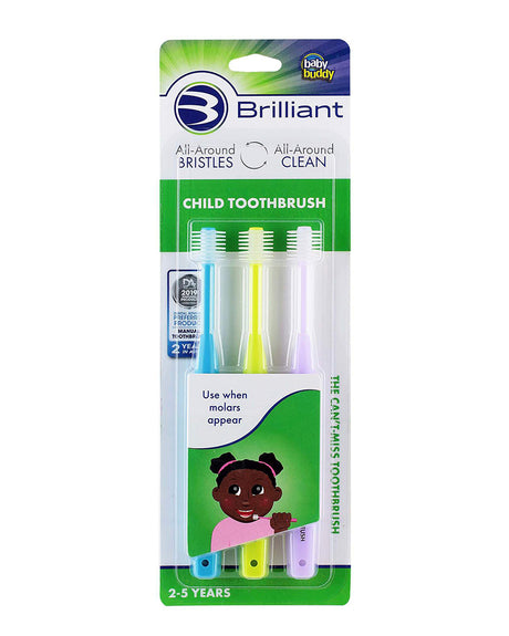 Pack 3 Brosses à dents Brilliant - Multi 2-5ans