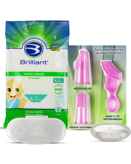 Kit Dentaire Brilliant pour Nourrissons - Rose