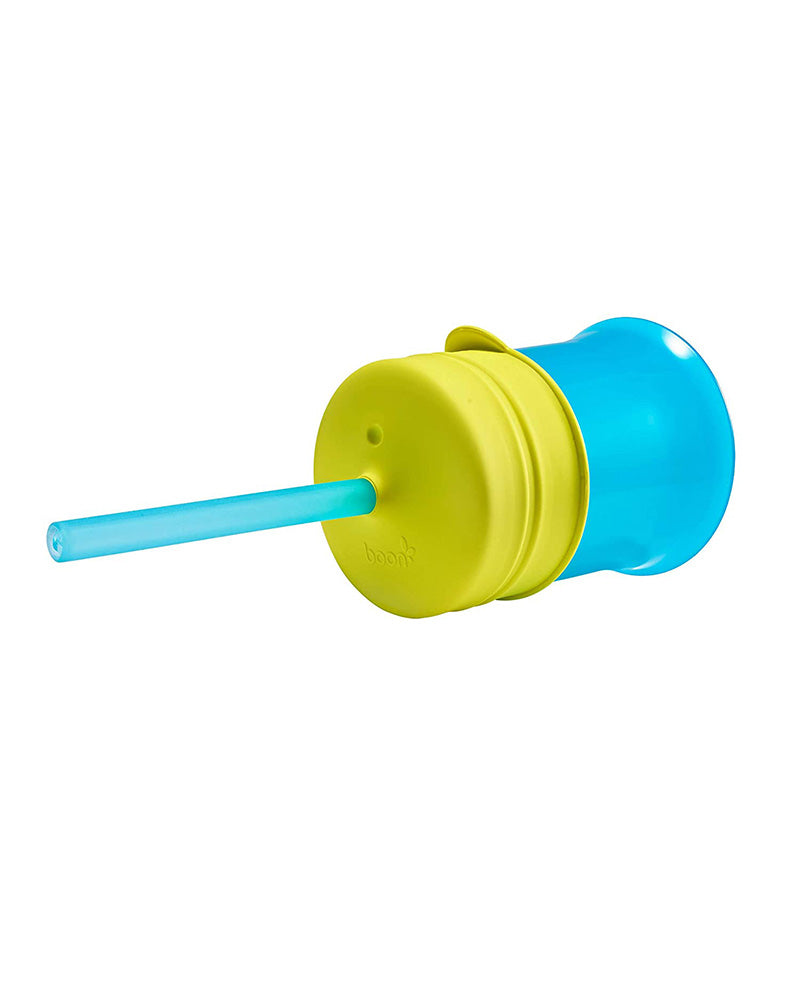 Boon SNUG Straw - 3 Couvercles + 3 pailles en silicone Bleu/Orange/Vert