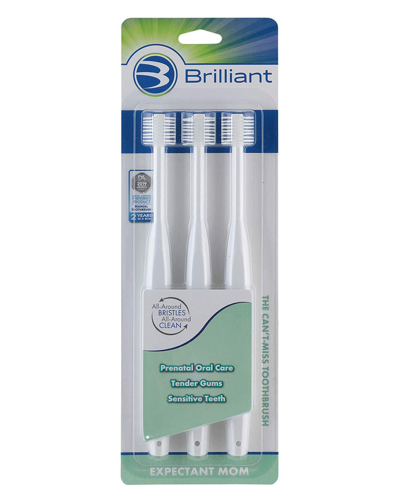 Pack 3 Brilliant Toothbrushes for Future Mum - White