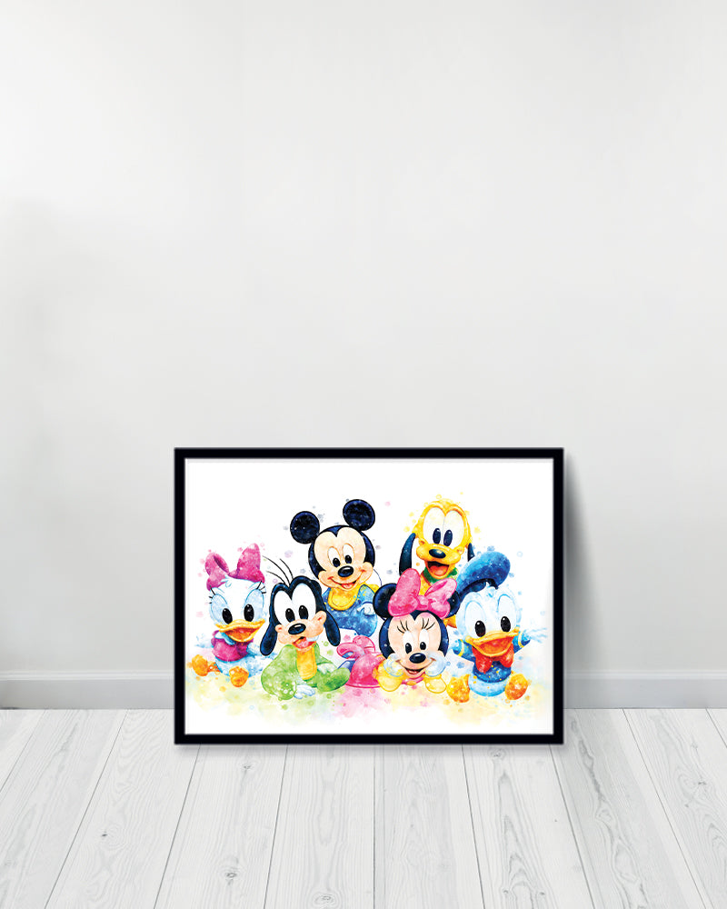 Un Tableau décoratif - Bébé Mickey Mouse & Amis - Noir