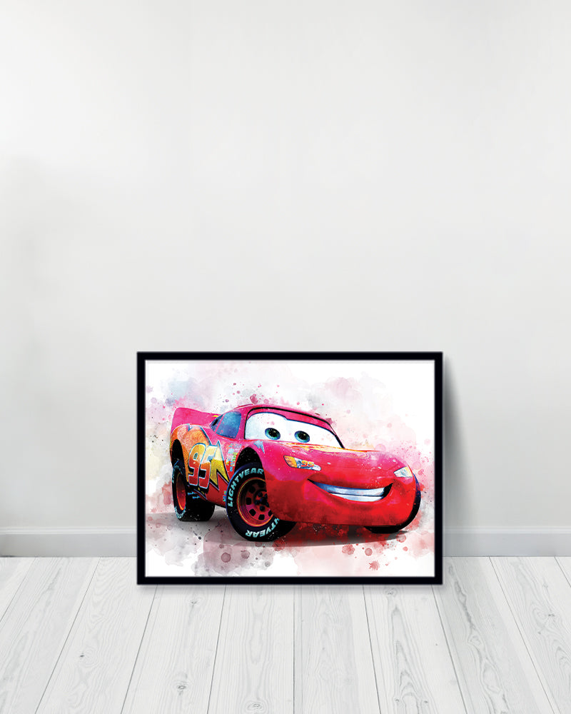 Un Tableau décoratif - Lightning McQueen Disney Cars - Noir