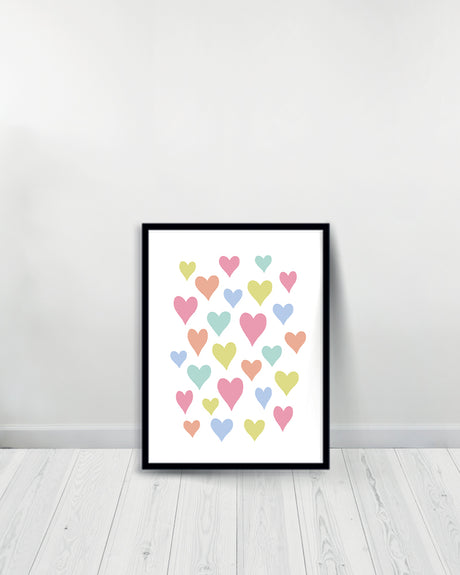 Set of 3 decorative paintings - Hearts | Rainbow | You Are Magic - Black