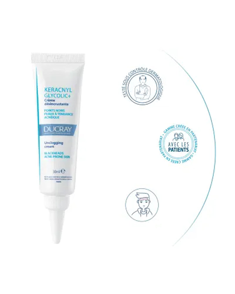 Ducray Crème désincrustante KERACNYL GLYCOLIC+ 30 ml