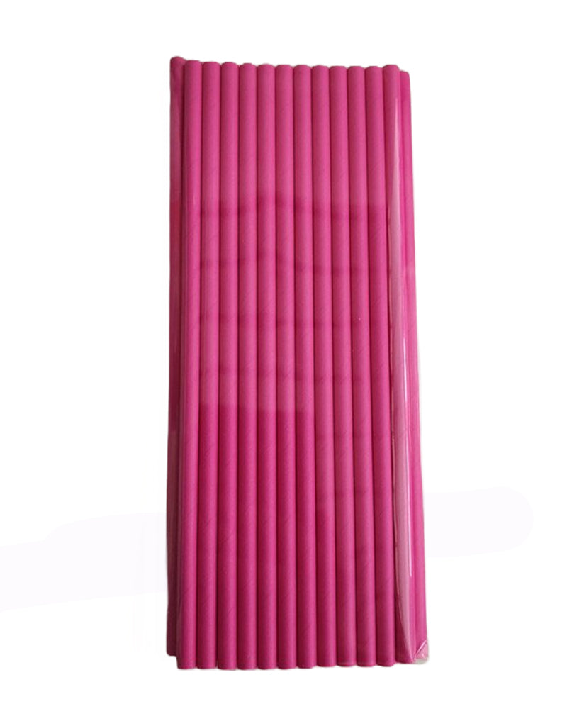 Disposable Paper Straws - Fuchsia Pink