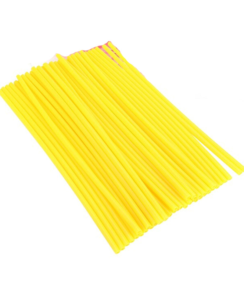 Set of 25 Disposable Paper Straws - Yellow