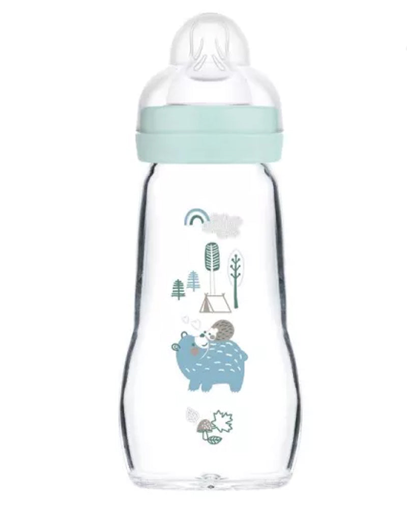 MAM Glass Baby Bottle 260ml - Blue