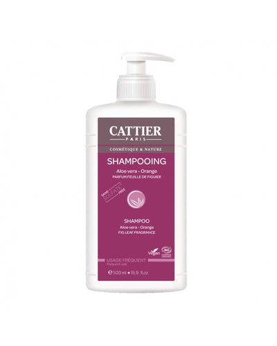 Shampooing Cattier à Aloe vera et l'Orange Bio sans sulfates - 500ml