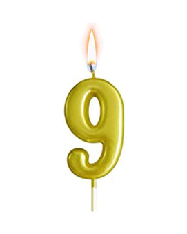 Bougie sous forme de chiffres 9 - Or