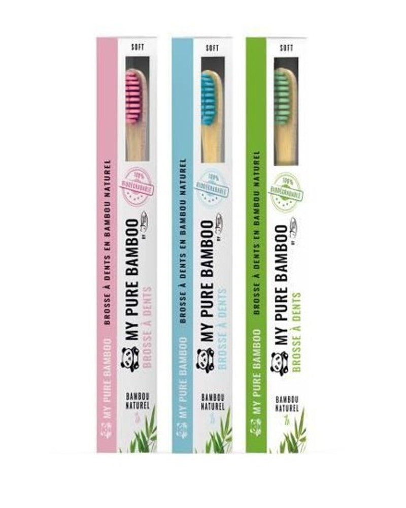 Denti-Smile Medium Bamboo Toothbrush - Pink