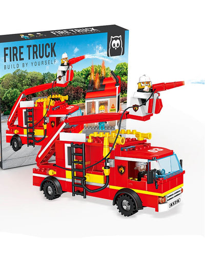 Eurekakids - Blocs de construction de camions de pompiers 328 pièces 6Ans+