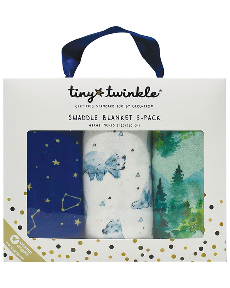 Tiny Twinkle Lot de 3 Couvertures à emmailloter Kaffle - Forêt