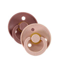 BIBS Pack of 2 Round Pacifiers - Blush/Dark Oak