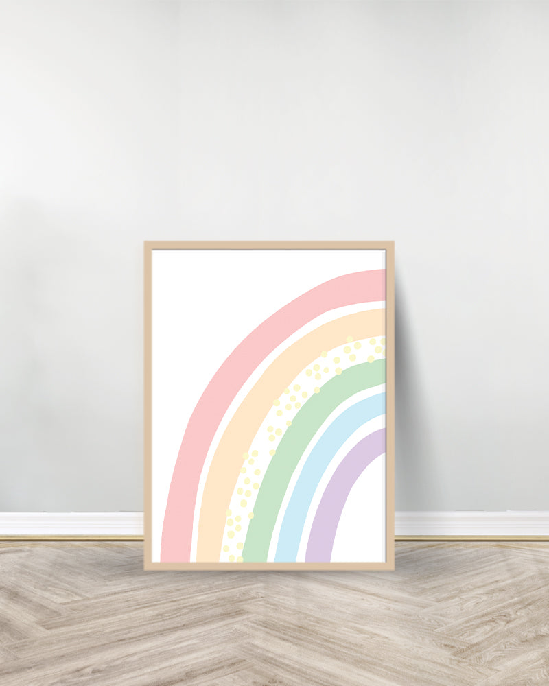 Set of 2 decorative paintings - Rainbow 1 - Wood